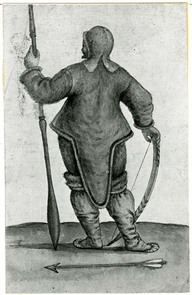 Chasseur esquimau vu de dos