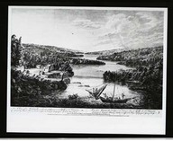 Vue de Miramichi, établissement françois dans le Golfe du St-Laurent, détruit par le brigadier Murray, détaché à cet effet de la Baye de Gaspé par le Général Wolfe.