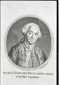The Honorable Edward Boscawen, admiral of the Blue Squadron