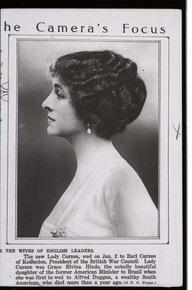 The new Lady Curzon, wed on Jan. 2 to Earl Curzon of Kedleston, President of the British War Council.