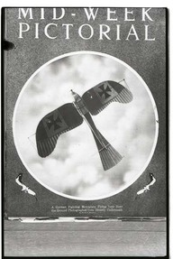 A German fighting monoplane flying very near the ground photographed from directly underneath.
