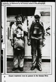 Oxygen respirators worn by gunners in the German Navy.