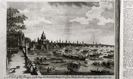 A view of the barges conducting his Danish Majesty from Whitehall to the temple (Sept.23 1769) in his... ?