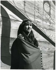 The historic Indian village of Ksan, at Hazelton, British Columbia, is an attraction for tourists driving the Yellowhead Highway.