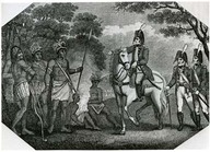 General Burgoyne adressing the Indians at their War Feast in Canada