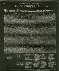 Declaration of Independance in Congress, July 4, 1776