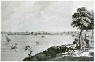 A view of Cataraqui on the Entrance of Lake Ontario in Canada, taken from Capt Brant’s house July 16th 1784