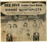 Bee hive golden corn syrup used in the first feedings of the Dionne quintuplets