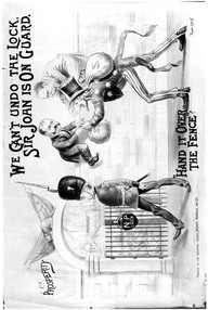 Caricature utilisée lors des élections du parti conservateur. 1891.
