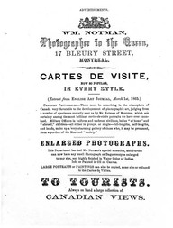 Cartes de visite advertisement