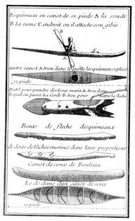 Esquimeau en canot de 12 pieds.
Bouts de flèche d'esquimeaux. 