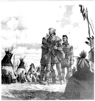 L'entrée de Henday au Camp des Black Foot. 1754 / Hudson's Bay Co par F. Arbuckle. A.P.C. 