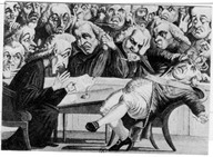Blocus des îles britanniques.
Caricature.