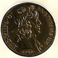Pièce d'or de 8 louis.
Louis XIII, 1690, France