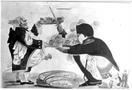 Caricature : Napoléon qui dévore les soldats. In Caricatures, p. 78. 