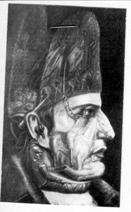 Sculpture sur ivoire de Napoléon. In Le temps qui court, p. 93. 
Visage de Napoléon dans lequel sont inclus de nombreux dessins. 
