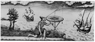 Cosmographie de Jacques Devault. Edition de 1583. "Comment on se sert d'un sextant ." 