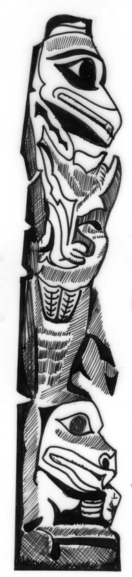 Totem de la tribu Haïda, de Colombie