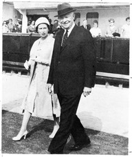 Escorted by President Eisenhower, Queen Elizabeth leaves the Royal Yacht at the Lower Beauharnois Lock, following the ceremonies marking the official opening of the St. Lawrence Seaway, which took place earlier in the day. 
St. Lawrence Seaway Authority