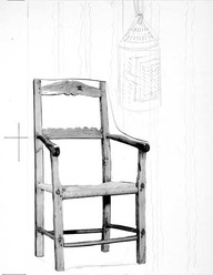 chaise en bois, siège paille tressée. 