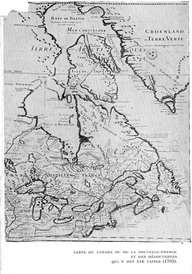 Carte du Canada ou de la Nouvelle France et des découvertes qui y ont été faites.