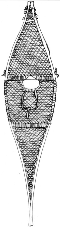 Dessin de Claude Bouchard sur calque. 
Raquette