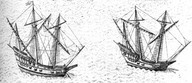 Détail montrant deux navires. 